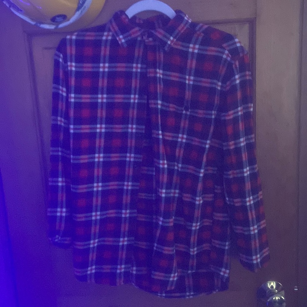 red/navy flannel